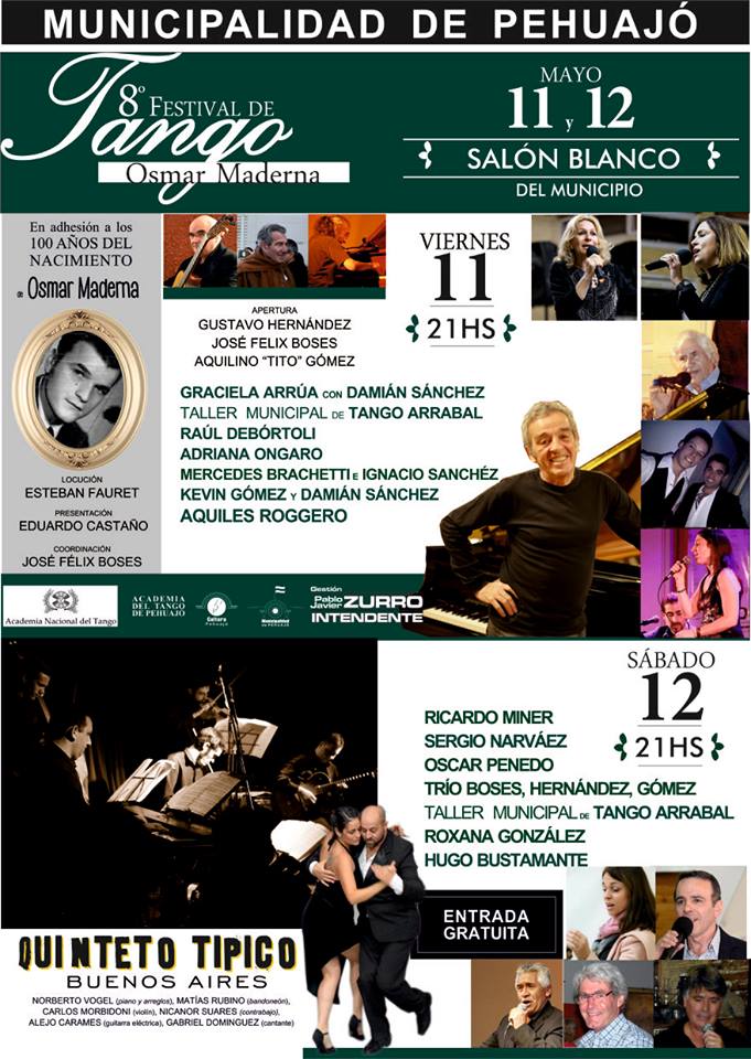 8º FESTIVAL DE TANGO «OSMAR MADERNA» EN PEHUAJÓ